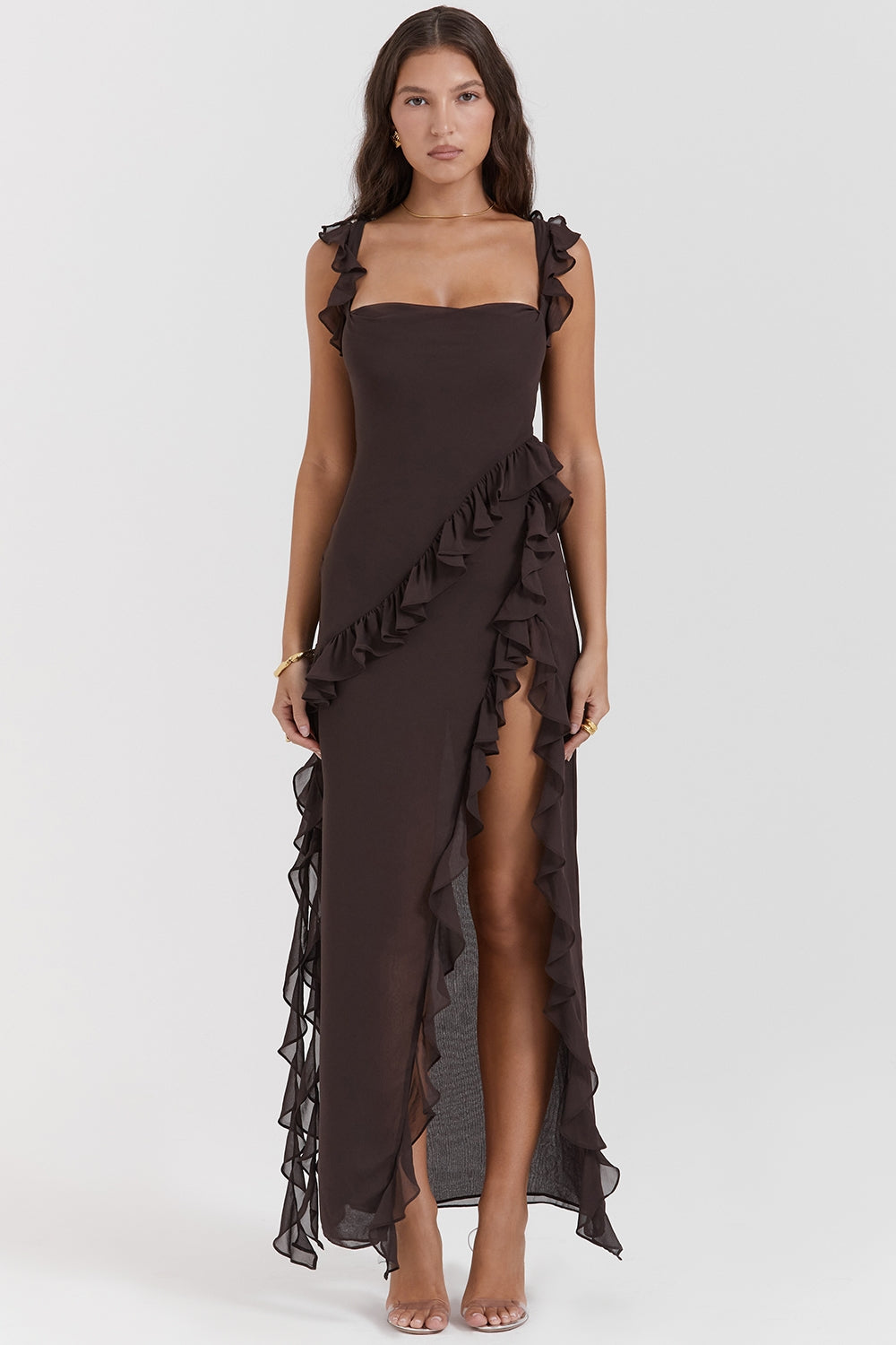 DALILA | LONG DRESS WITH RUFFLES