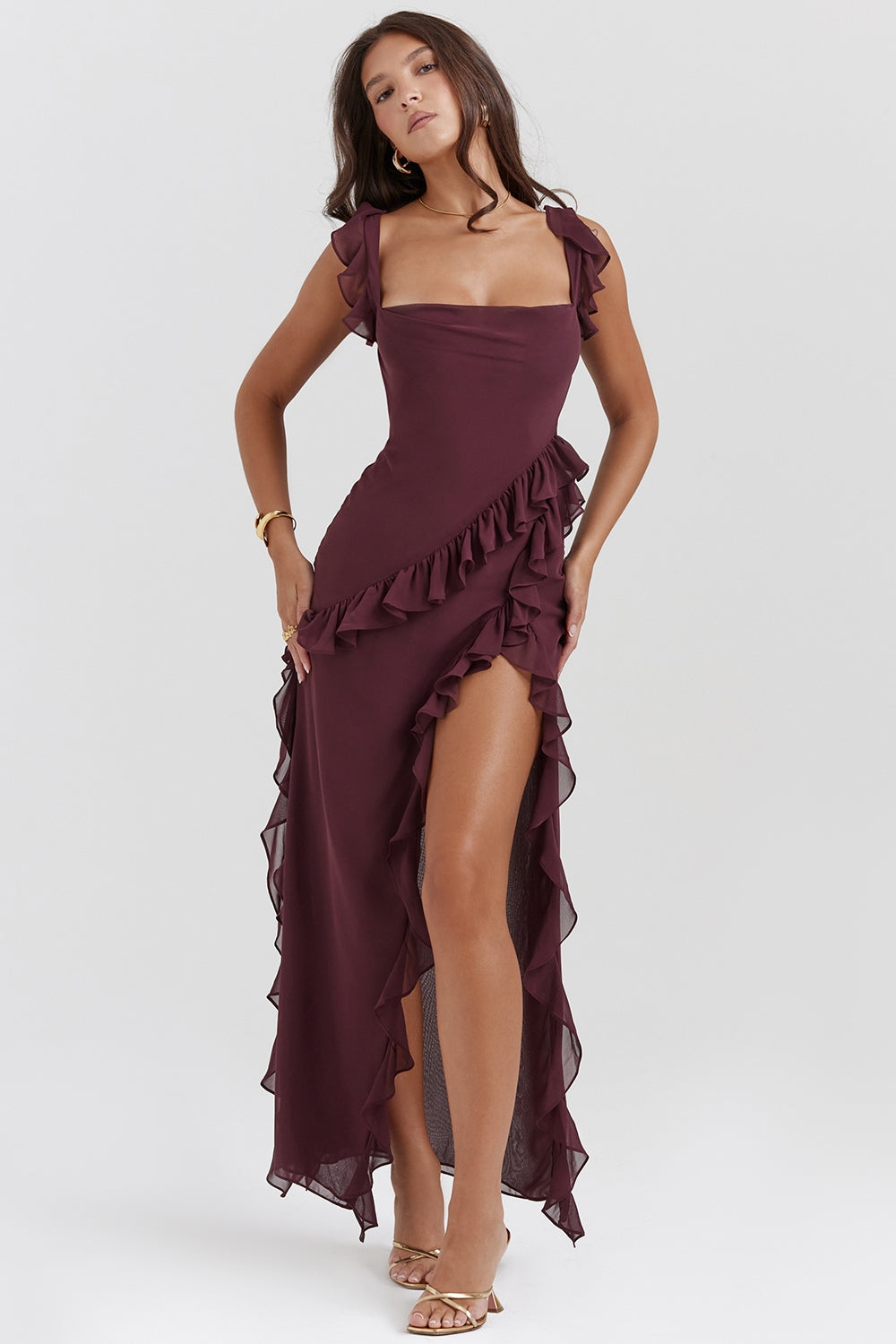 DALILA | LONG DRESS WITH RUFFLES