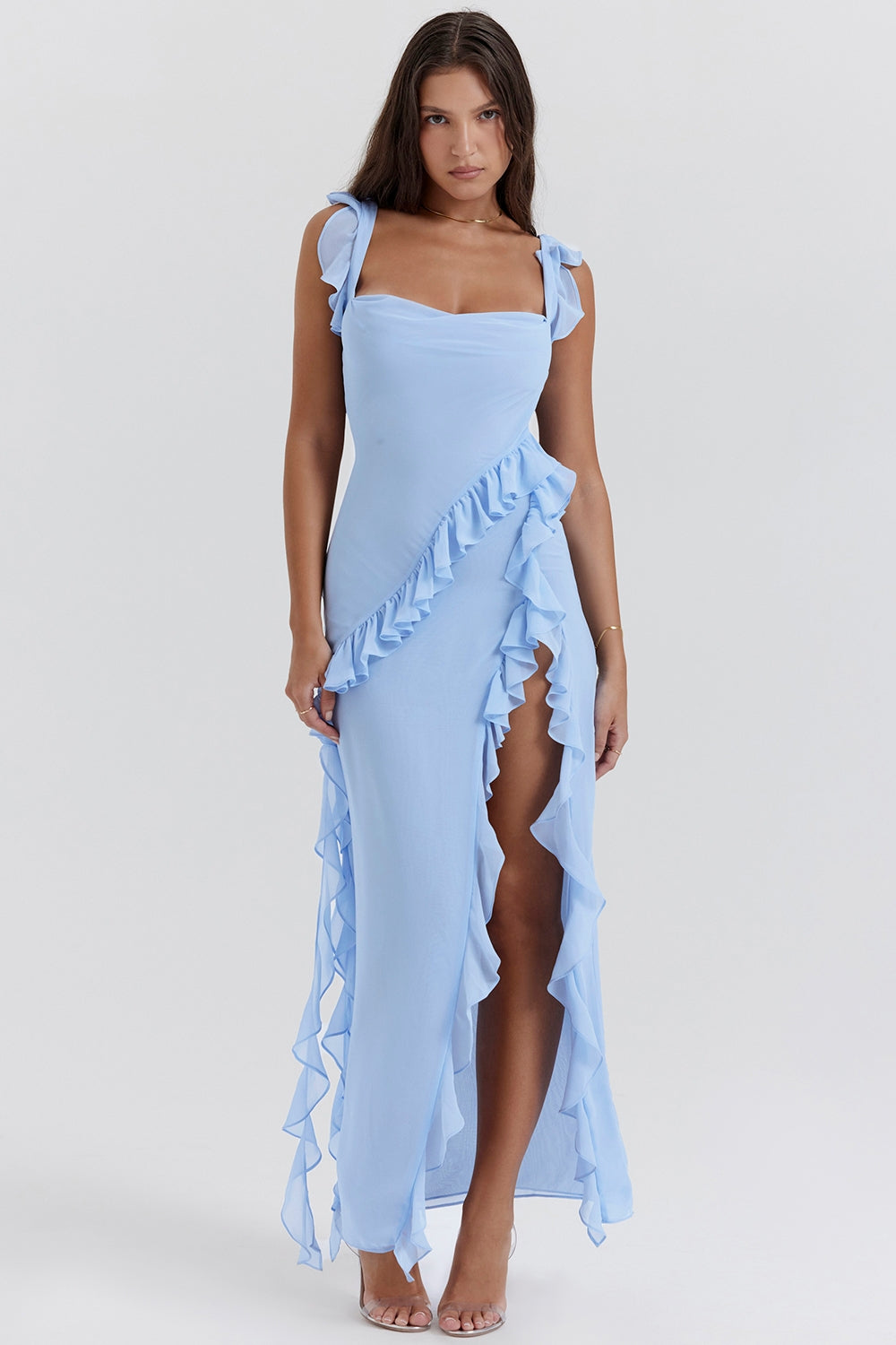 DALILA | LONG DRESS WITH RUFFLES