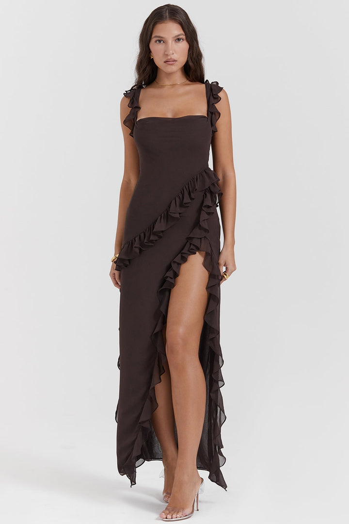 DALILA | LONG DRESS WITH RUFFLES
