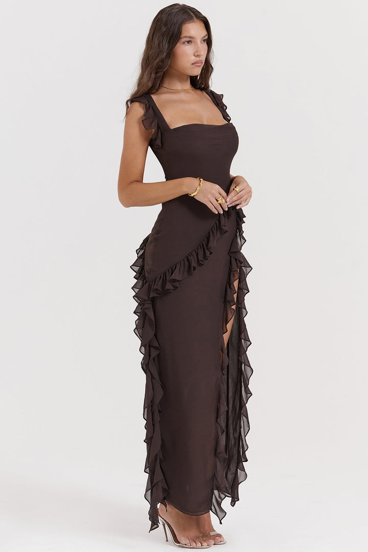 DALILA | LONG DRESS WITH RUFFLES