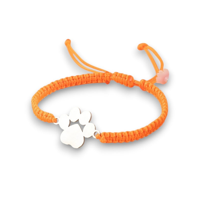 Red Paw Bracelet with Braided Cord Merle in Rosendal