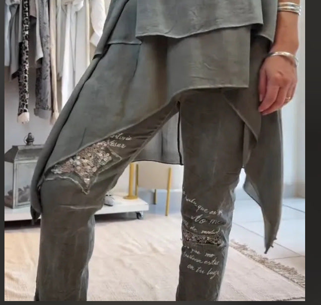 Sheila Set: Sleeveless Top and Printed Trousers