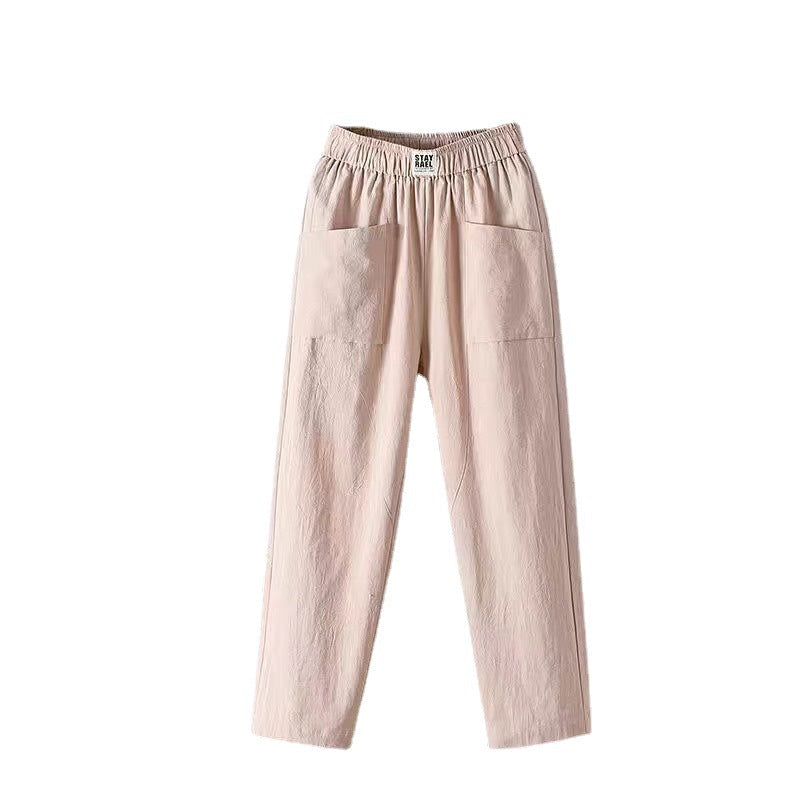 Baya Cotton-Linen Trousers with elastic waist