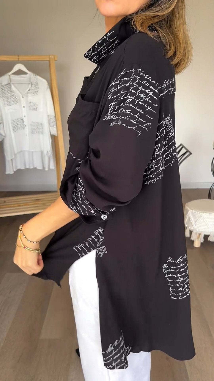 Tiemona | Button-Up Shirt with Script Design
