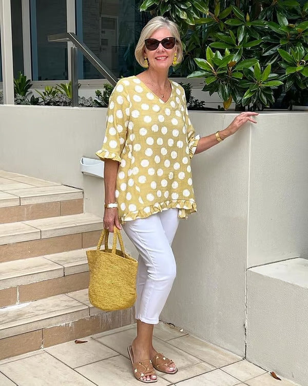 Genevieve Retro Printed Blouse