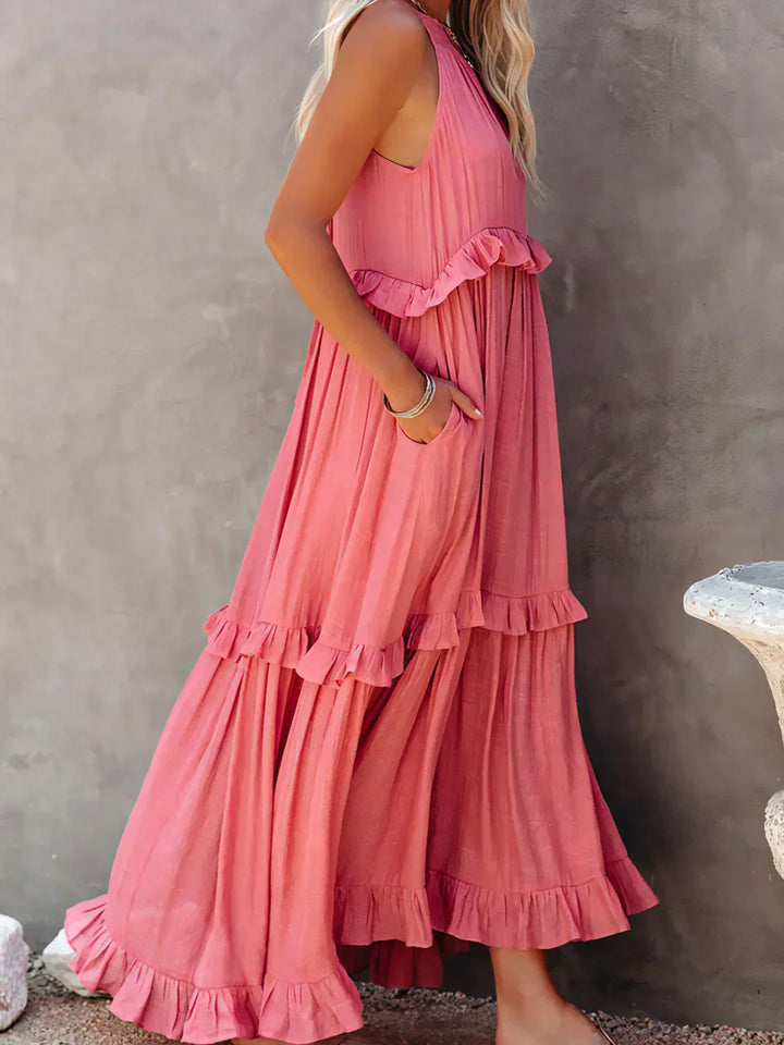 Robyn - Ruffled Halter Maxi Dress