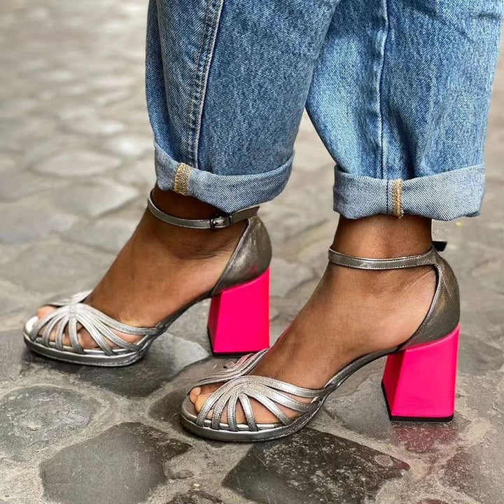Nova Neon Artisanal Block Heels