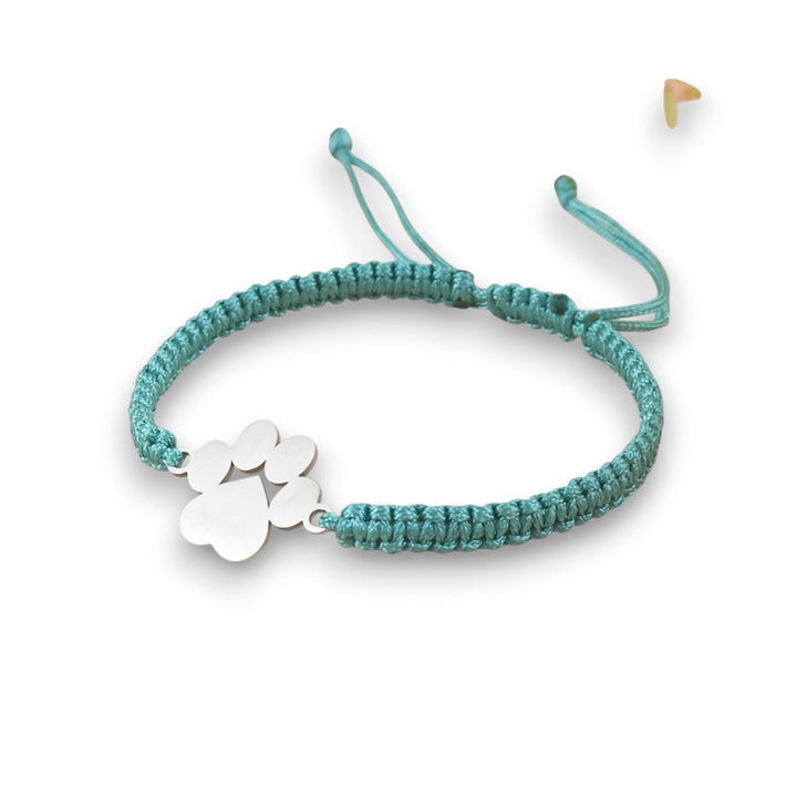 Red Paw Bracelet with Braided Cord Merle in Rosendal