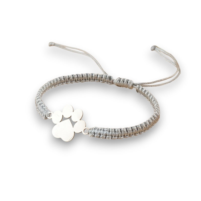 Red Paw Bracelet with Braided Cord Merle in Rosendal