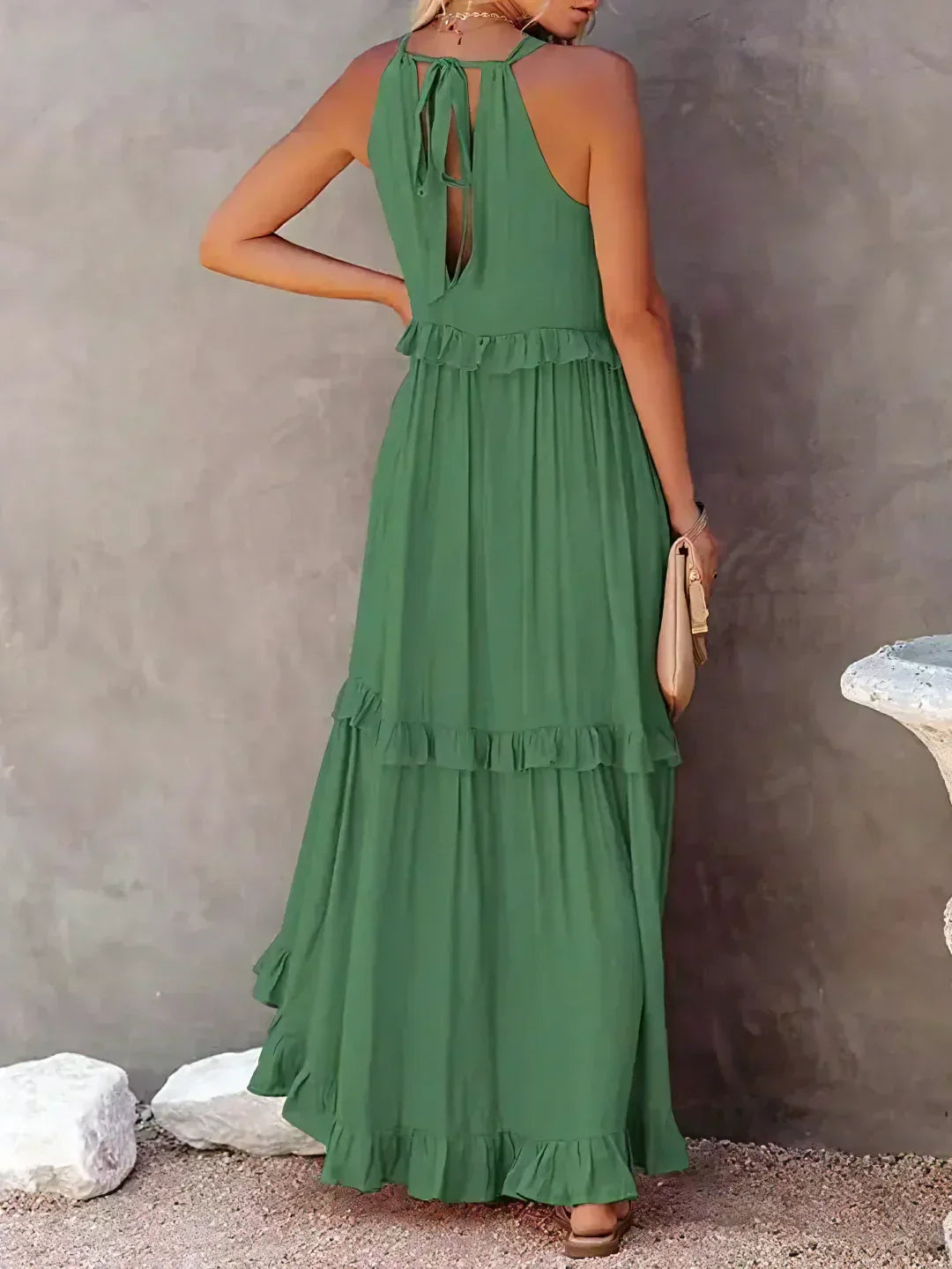 Robyn - Ruffled Halter Maxi Dress