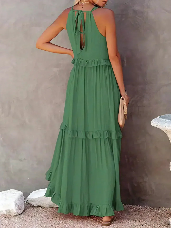 Robyn - Ruffled Halter Maxi Dress