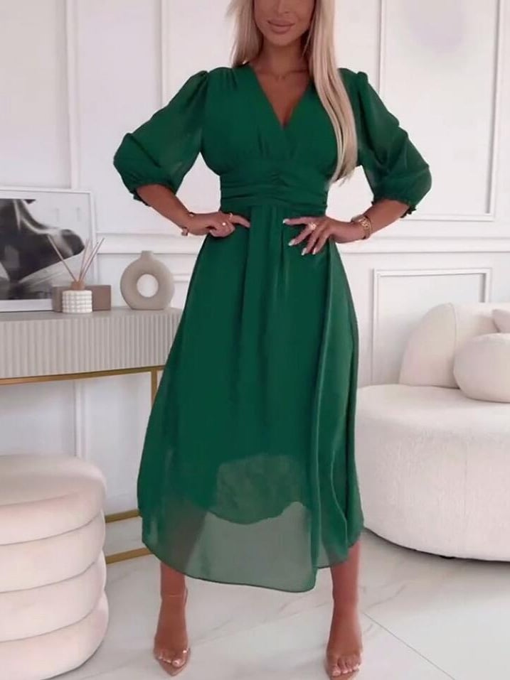 Kelly | V-neck Lightweight Chiffon Dress