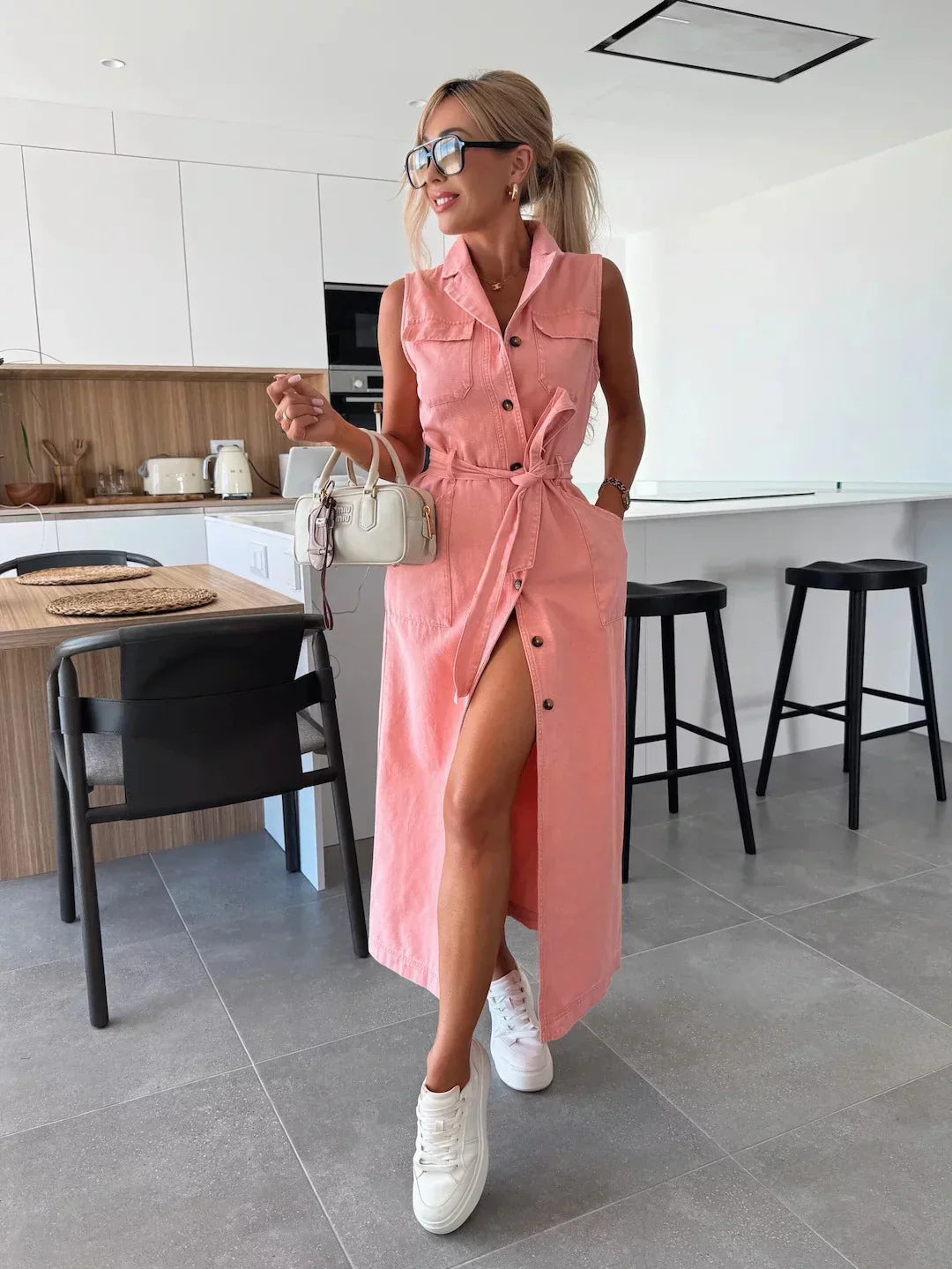 Jeanina | Long Denim Maxi Dress