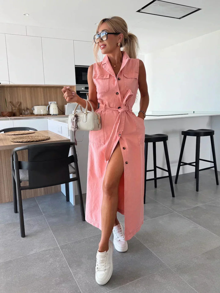 Jeanina | Long Denim Maxi Dress