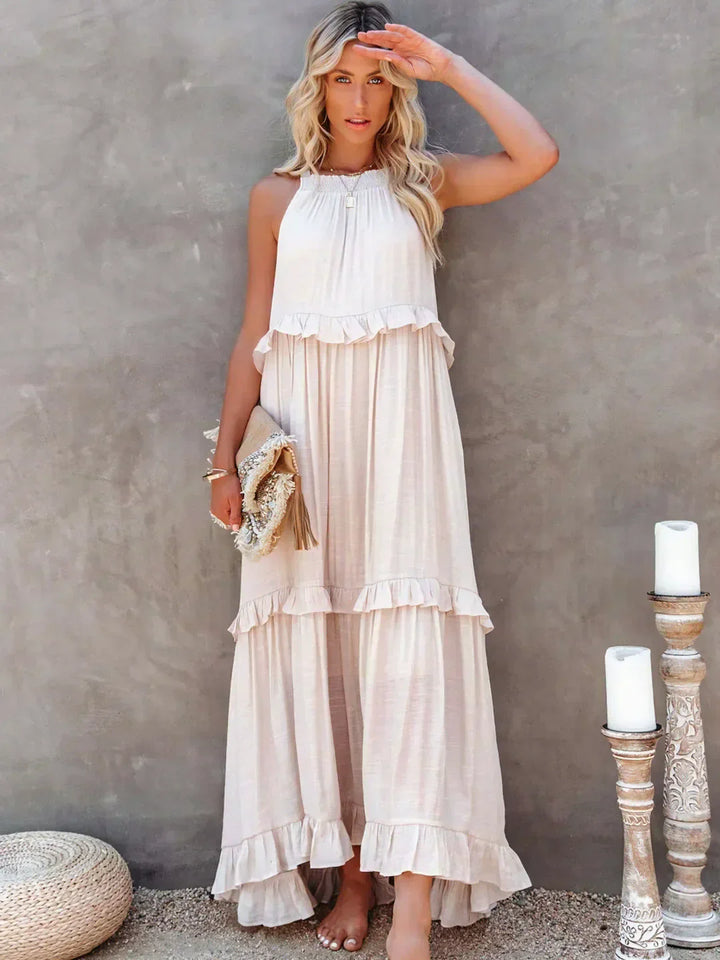 Robyn - Ruffled Halter Maxi Dress