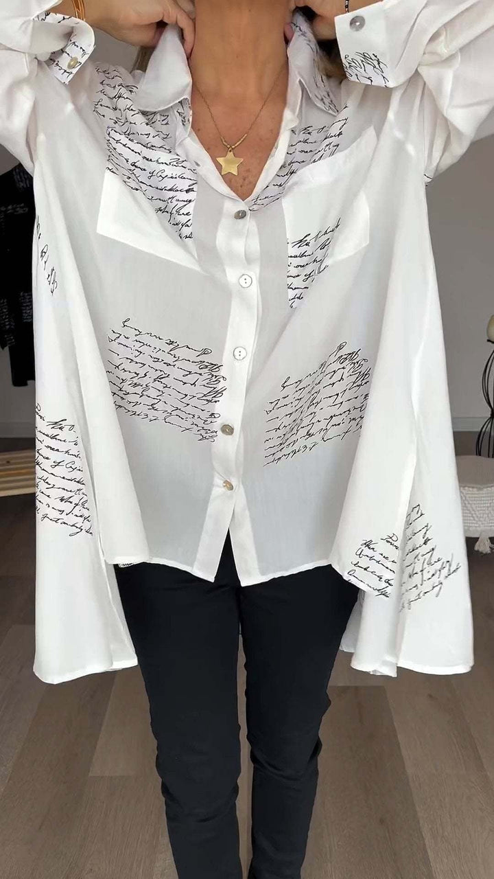 Tiemona | Button-Up Shirt with Script Design