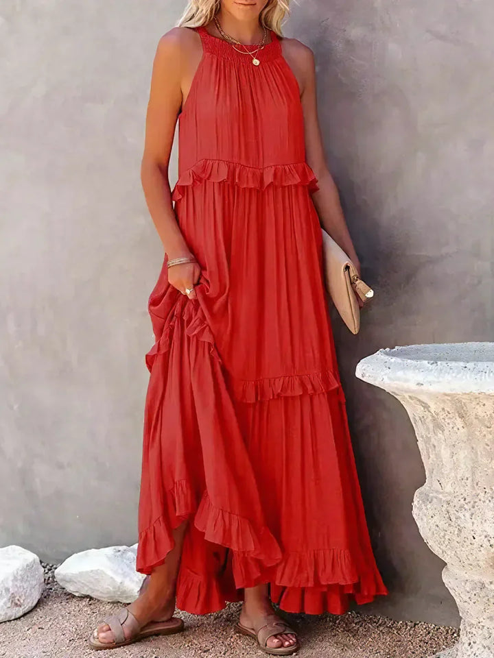 Robyn - Ruffled Halter Maxi Dress