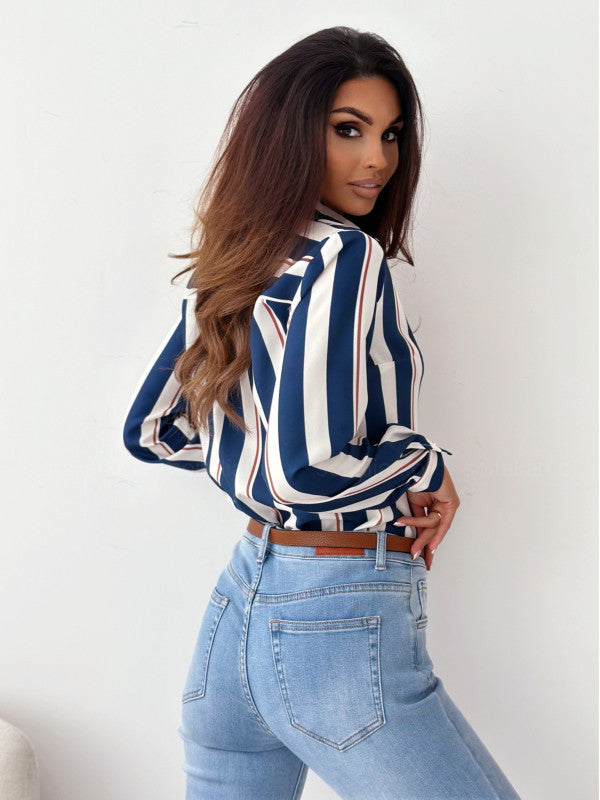 Nicole | Sophisticated Satin Print Blouse