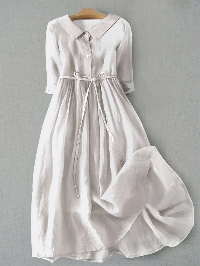 Lux - Chic Half Sleeve Lace-Up Waist Dress