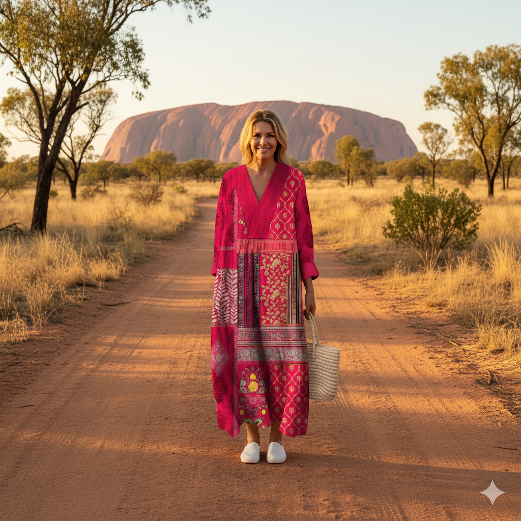 Gwendolyn – Women's Bohemian Patchwork Midi Dress