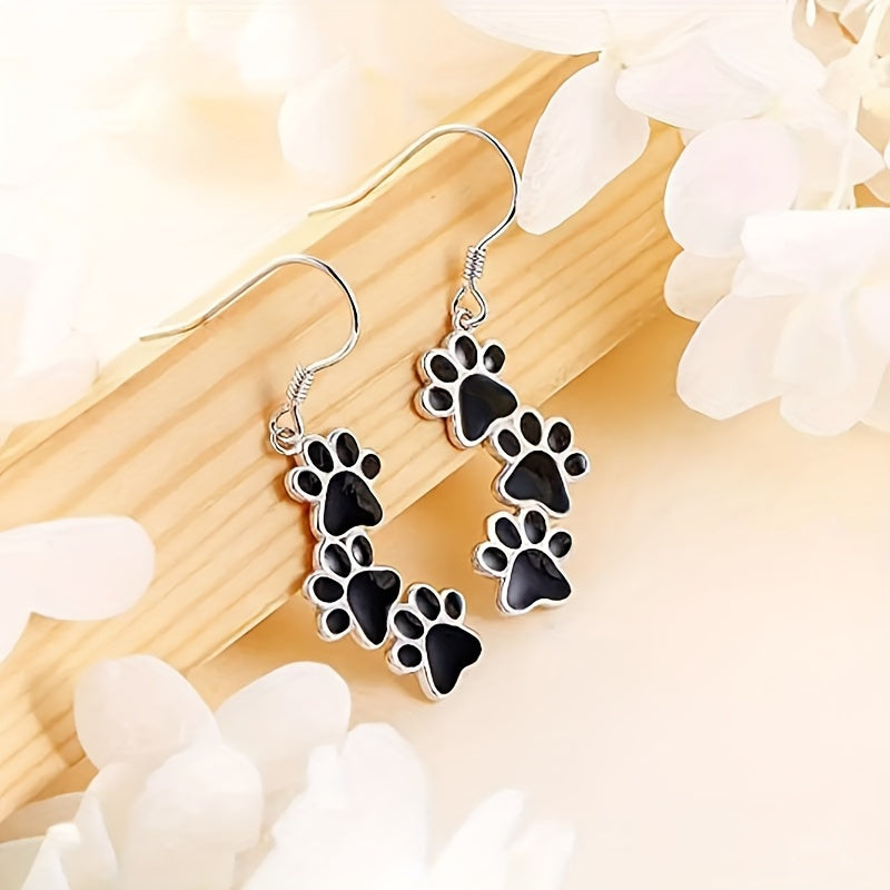 Hanging Earrings with Black Paws Susanne in Rosendal