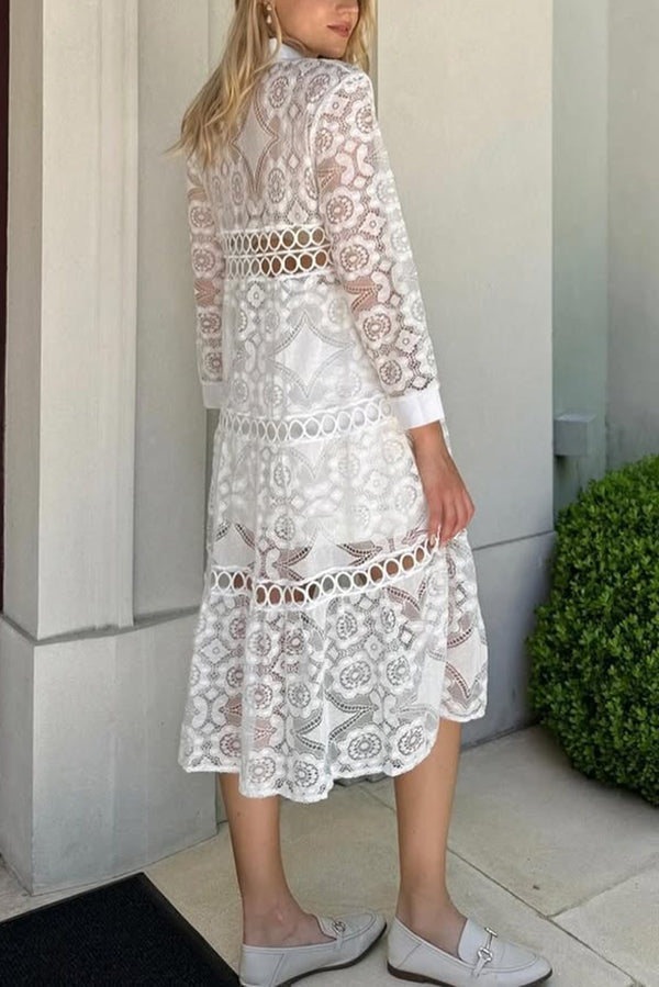 Cassia | Chic Lace Button-Up Shirt – Effortless Style, Daily Comfort