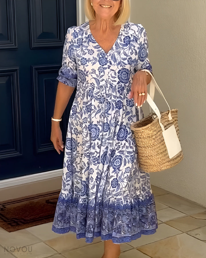 Azariah - Chic V-Neck Floral Dress