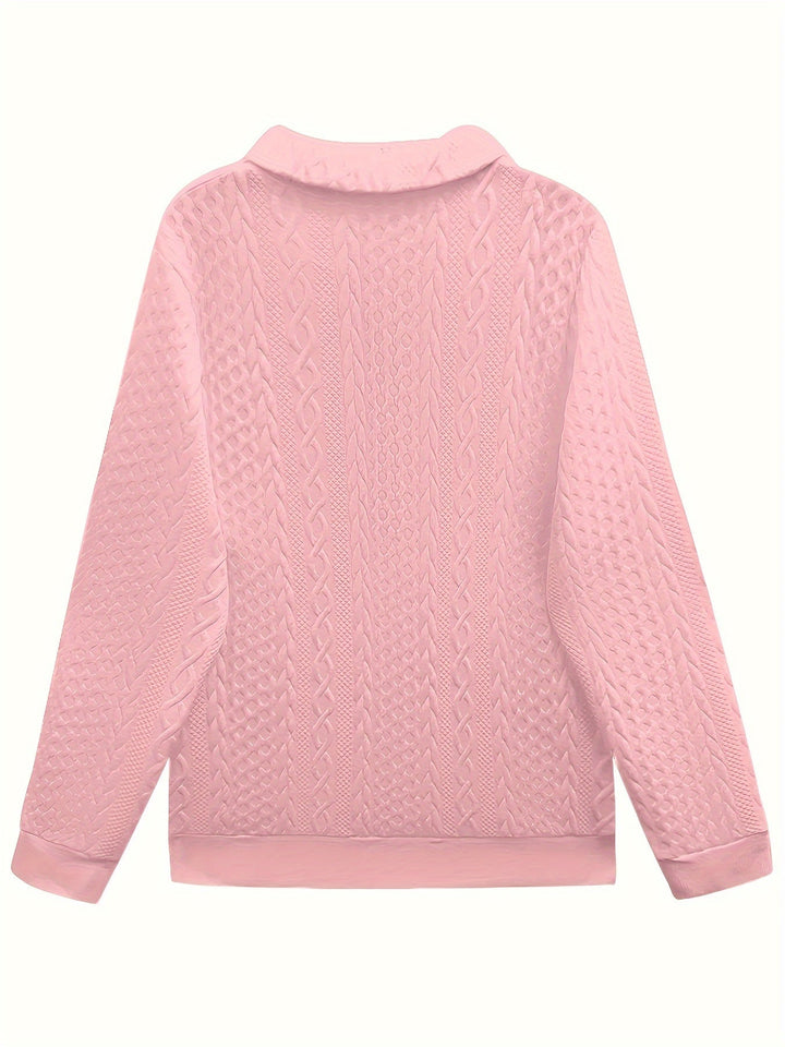 Miriam – Chic Long Sleeve Sweatshirt with Zipper Pockets