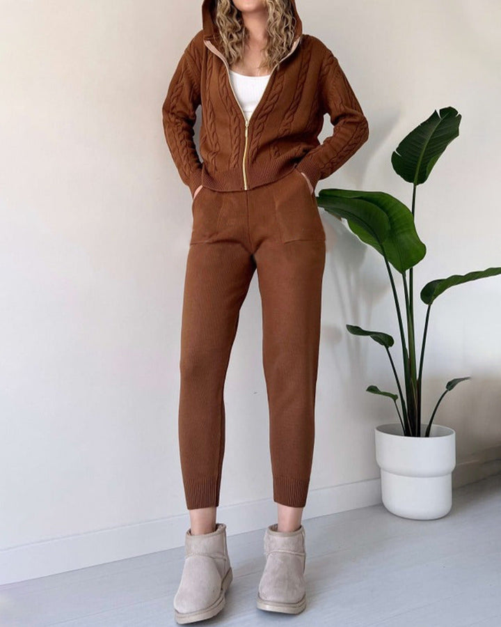 ANIA - Casual Two-Piece Set in Twisted Jacquard