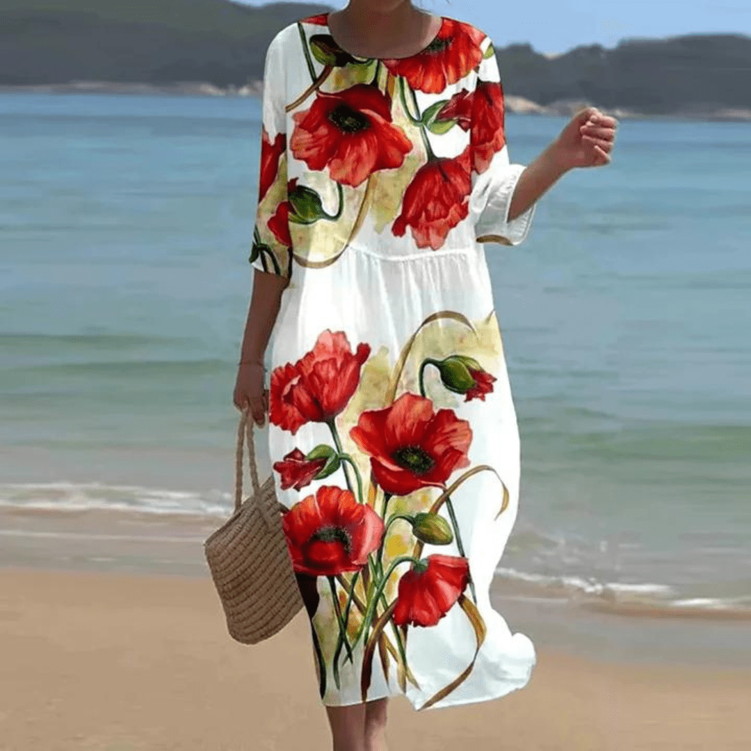 Eliza - Elegant Floral Print Dress