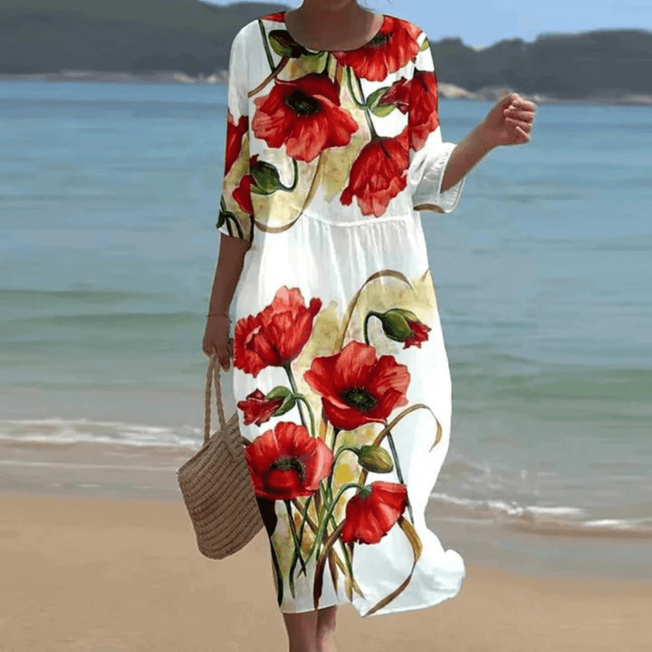 Eliza - Elegant Floral Print Dress
