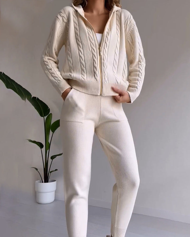 ANIA - Casual Two-Piece Set in Twisted Jacquard