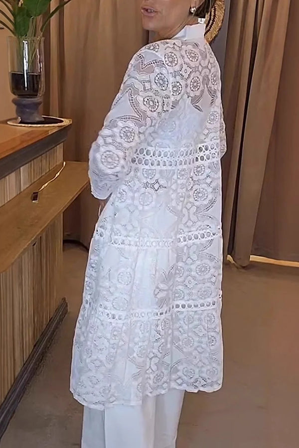 Cassia | Chic Lace Button-Up Shirt – Effortless Style, Daily Comfort