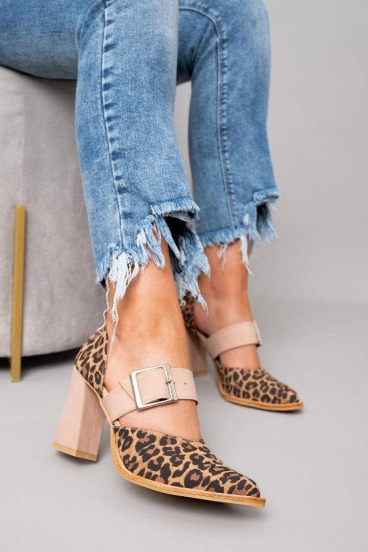 Avano Leopard Suede Artisanal Heels