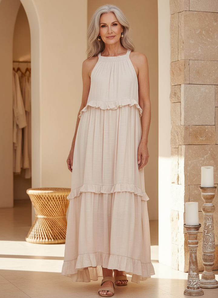 Robyn - Ruffled Halter Maxi Dress