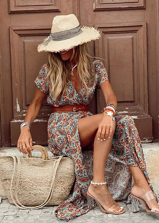 Myra™ | Airy Boho Maxi Dress With FREE Matching Belt