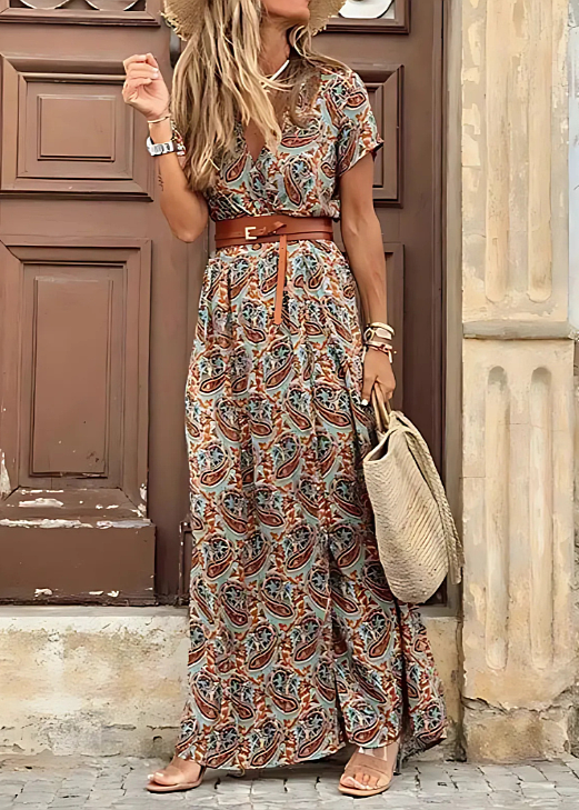 Myra™ | Airy Boho Maxi Dress With FREE Matching Belt