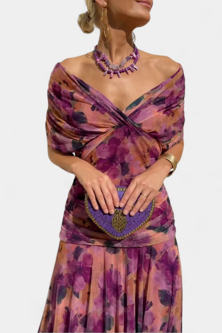 ALMA - LONG DRESS WITH V-NECK
