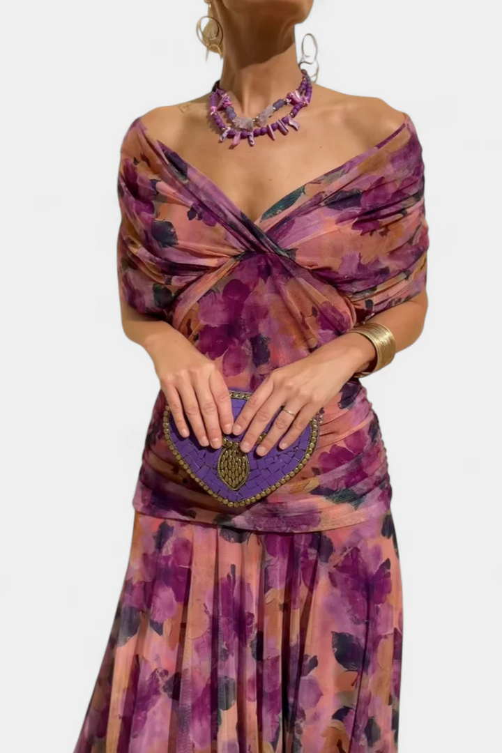 ALMA - LONG DRESS WITH V-NECK