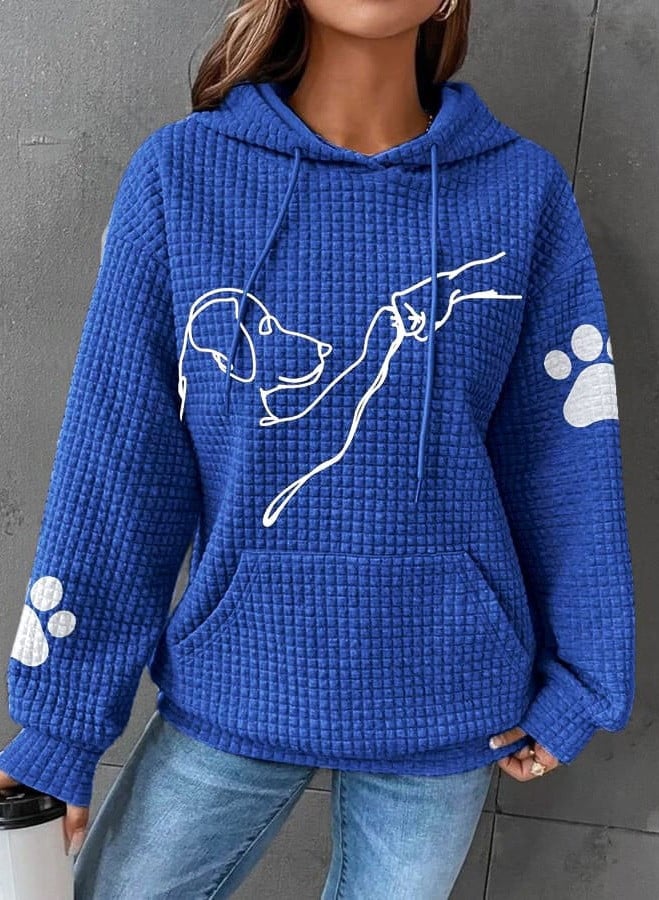 Maggy - Paw Print Waffle Hoodie