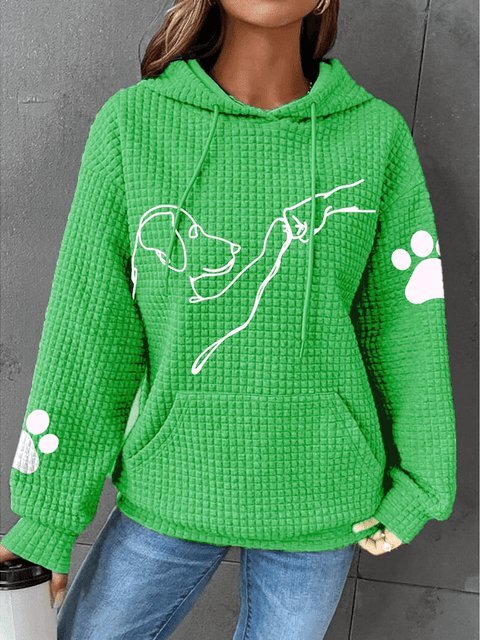 Maggy - Paw Print Waffle Hoodie