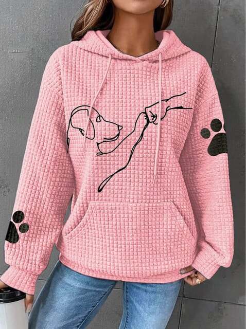 Maggy - Paw Print Waffle Hoodie