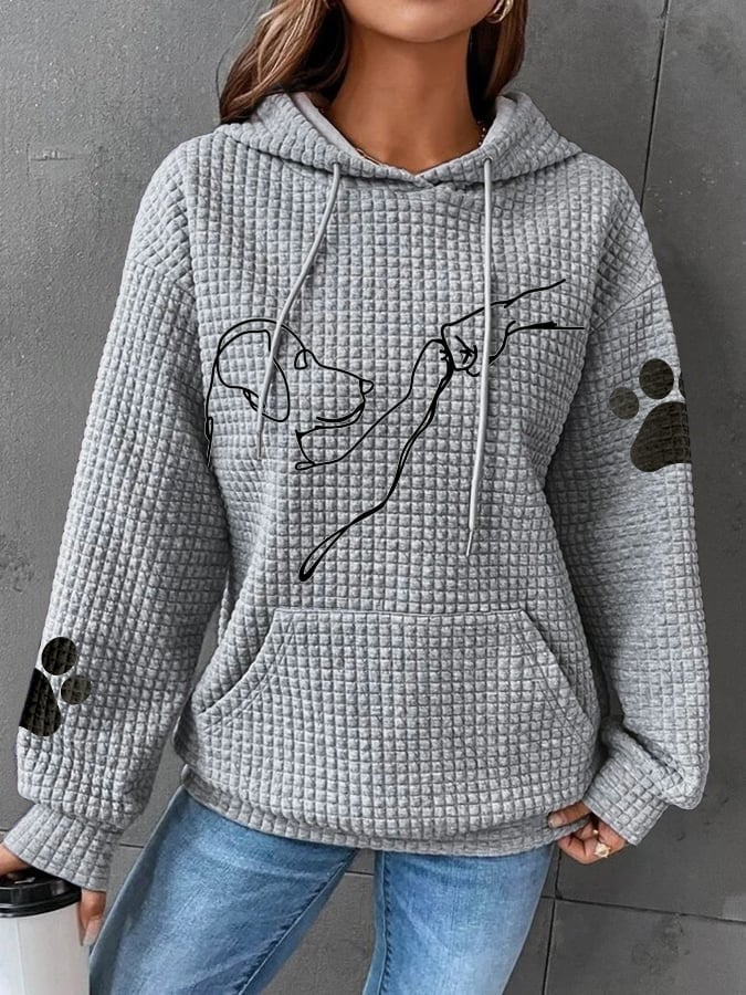 Maggy - Paw Print Waffle Hoodie