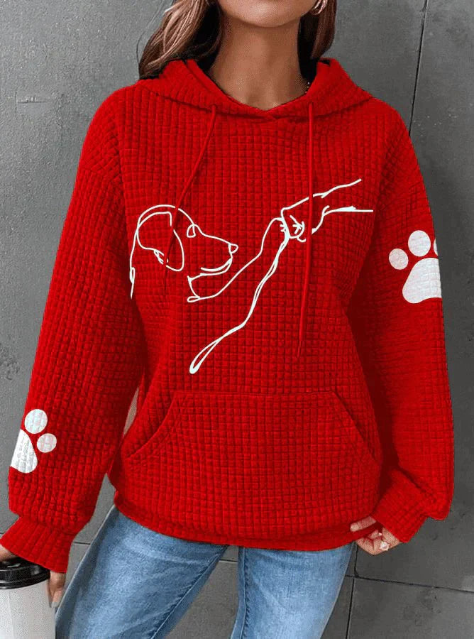 Maggy - Paw Print Waffle Hoodie
