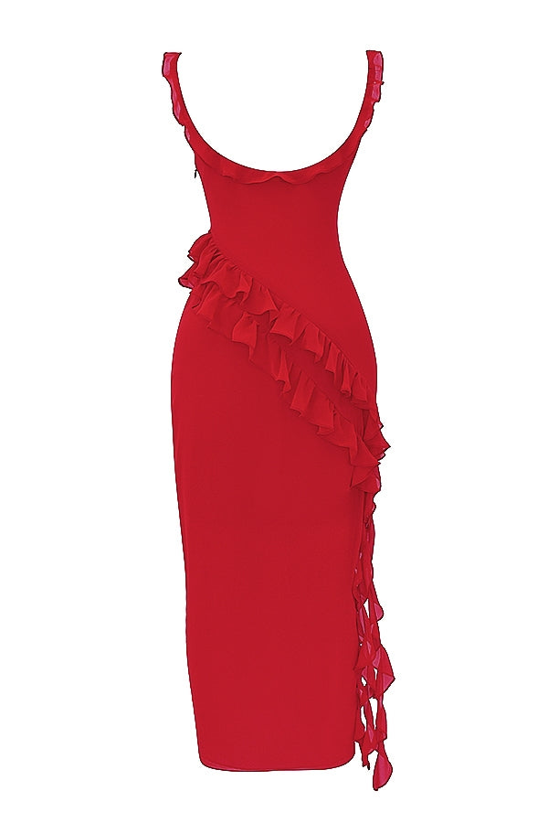 DALILA | LONG DRESS WITH RUFFLES