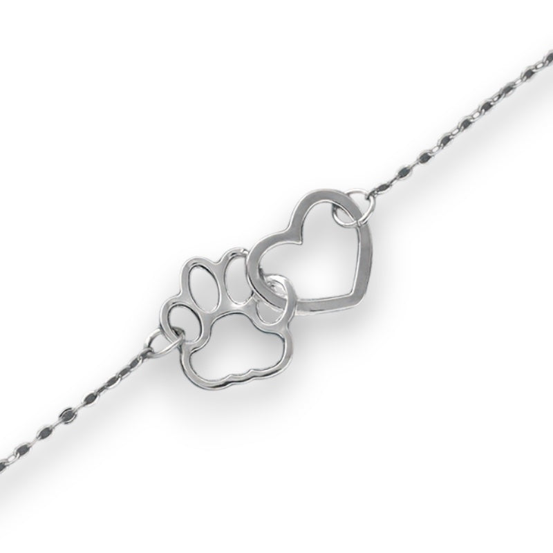 Paw & Heart Bracelet in Sterling Silver Pia I Rosendal