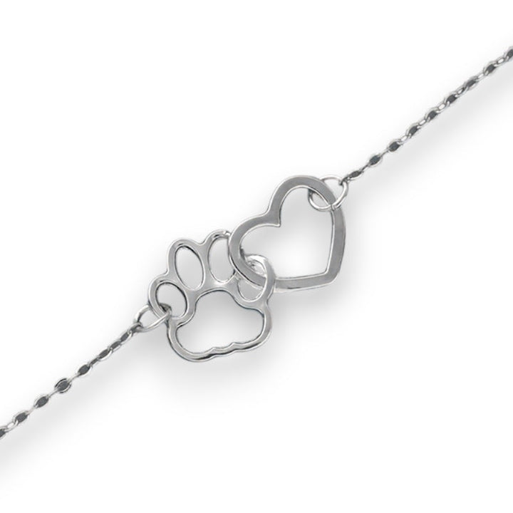 Paw & Heart Bracelet in Sterling Silver Pia I Rosendal