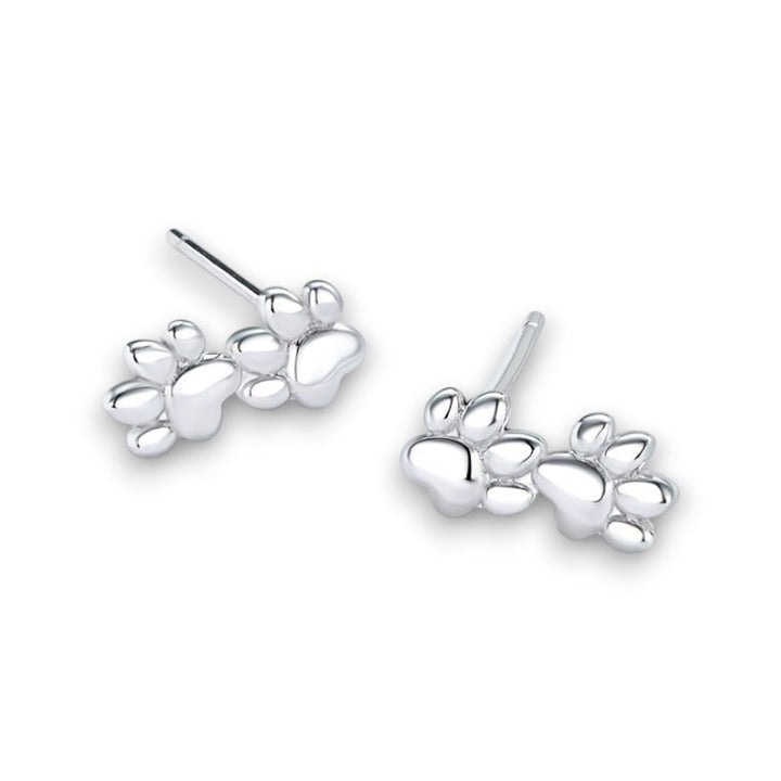 Silver Paw Stud Earrings Helle in Rosendal